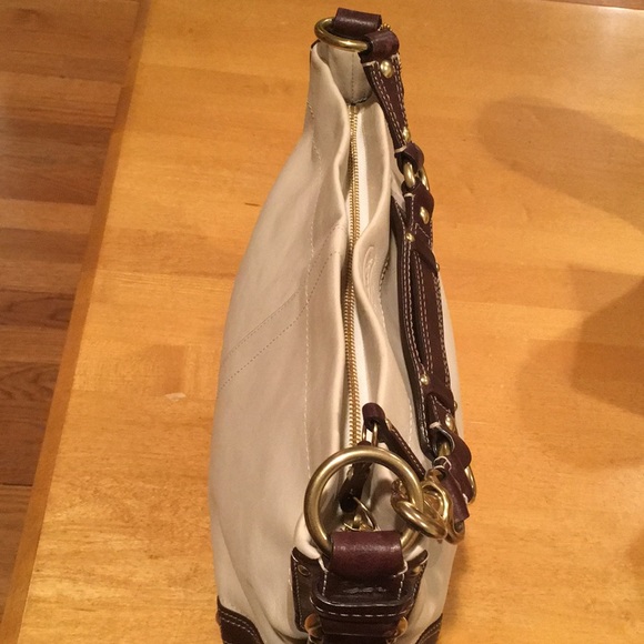 Coach cream and brown leather shoulder bag - Picture 4 of 5